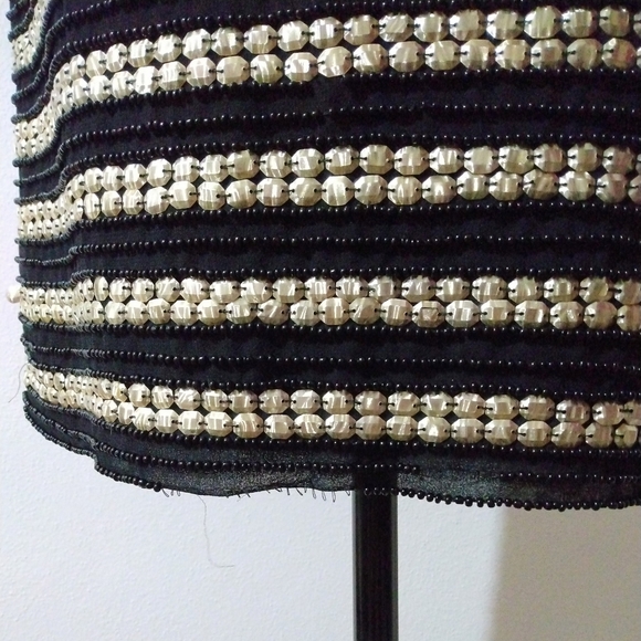 Bebe black beaded metallic dress sz 2 - Picture 8 of 9